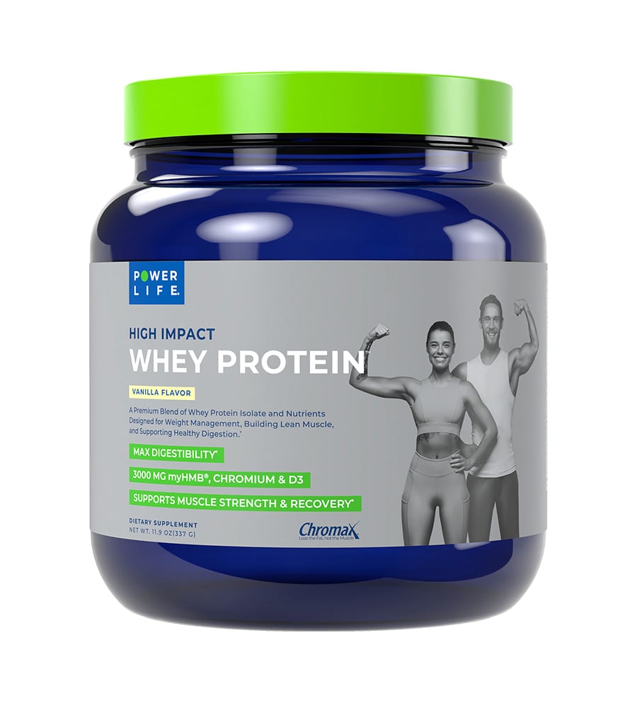 Gallery Image - High Impact Whey Protein, Vanilla flavor, 11.9 ounce Jar